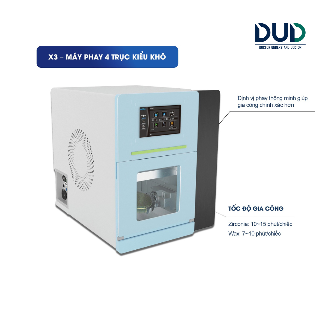 X3 – Máy Phay 4 Trục Kiểu Khô Cho Zirconia & PMMA